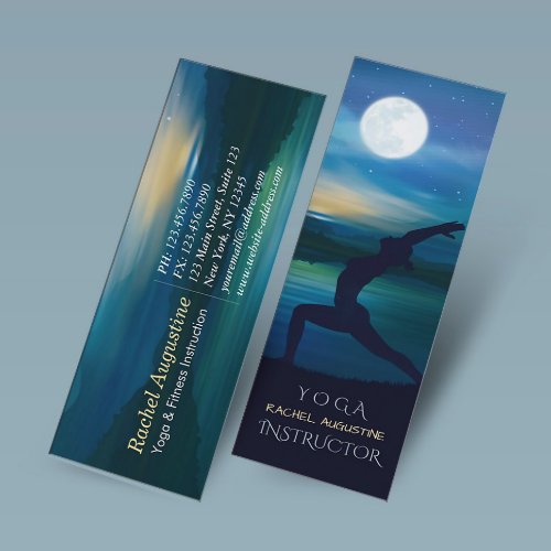 Moonlight Yoga Meditation Crescent moon Salutation Mini Business Card