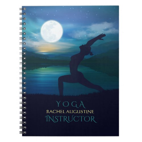 Moonlight Yoga Meditation Crescent moon Salutation Notebook