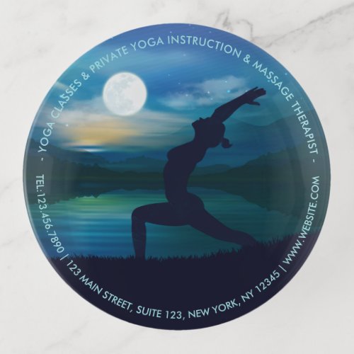 Moonlight Yoga Meditation Crescent moon Salutation Trinket Tray