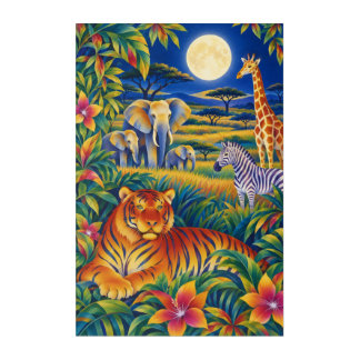 Moonlit African Safari Acrylic Print