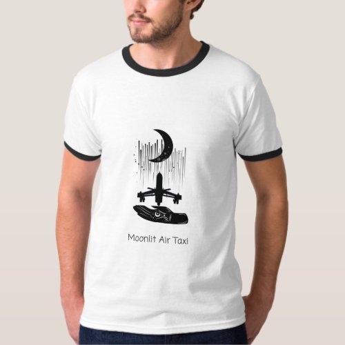 Moonlit Air Taxi for AAM UAM VTOL EVTOL T_Shirt