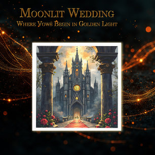 Moonlit Aisle of Eternal Vows –Gothic Wedding Gate Napkins