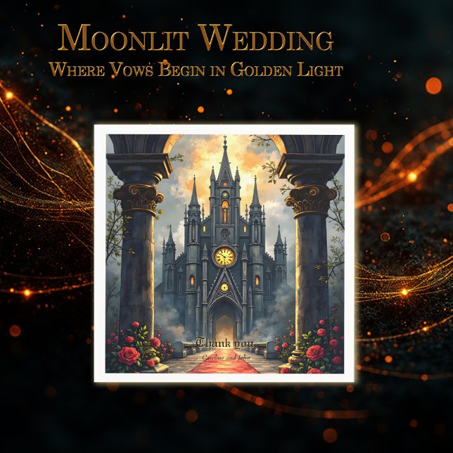 Moonlit Aisle of Eternal Vows –Gothic Wedding Gate Napkins (Creator Uploaded)