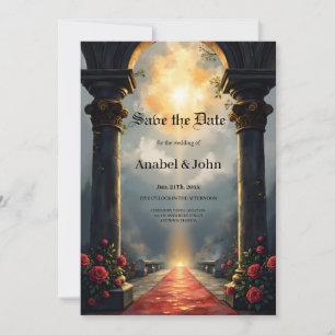 Moonlit Aisle of Eternal Vows –Gothic Wedding Gate Save The Date