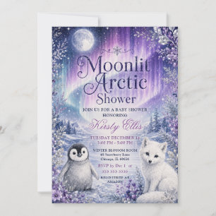 Moonlit Arctic Baby Shower Invitation