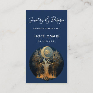 Moonlit Ascension   Tree of Life Design Business Card