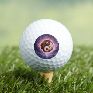 Moonlit Balance – Yin Yang of Eternal Light.  Golf Balls