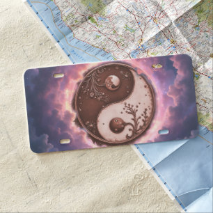 Moonlit Balance – Yin Yang of Eternal Light.  License Plate