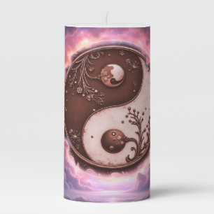 Moonlit Balance – Yin Yang of Eternal Light. Pillar Candle