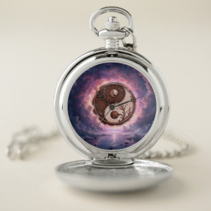 Moonlit Balance – Yin Yang of Eternal Light. Pocket Watch