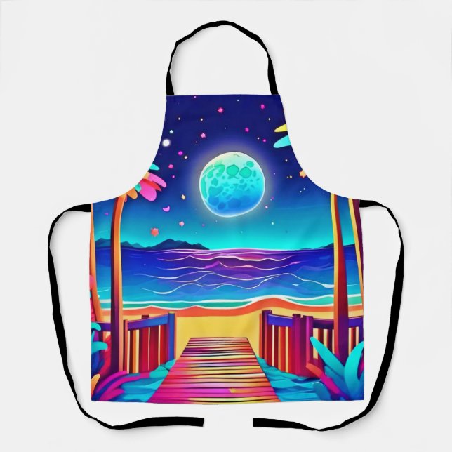 Moonlit Beach Colors  Apron (Front)
