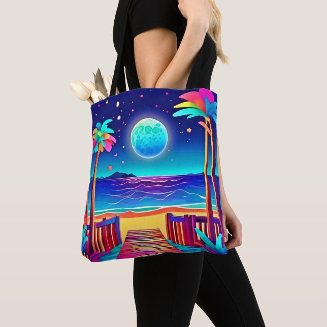 Moonlit Beach Colors  Tote Bag (Close Up)