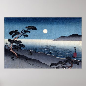 Moonlit Beach In Japan No.2 Poster by historicimage at Zazzle