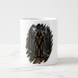 Moonlit Bigfoot Loose Watercolor Forest Cryptid Giant Coffee Mug