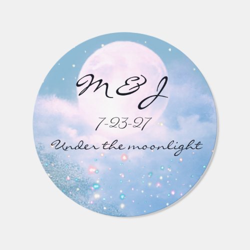 Moonlit Bioluminescent Elegance Wedding Collection Classic Round Sticker