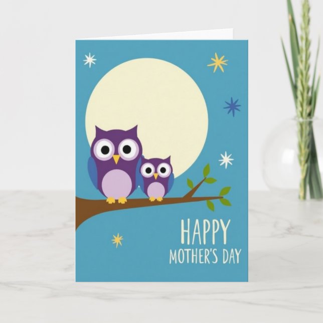 Moonlit Birds Mothers Day Card (Front)