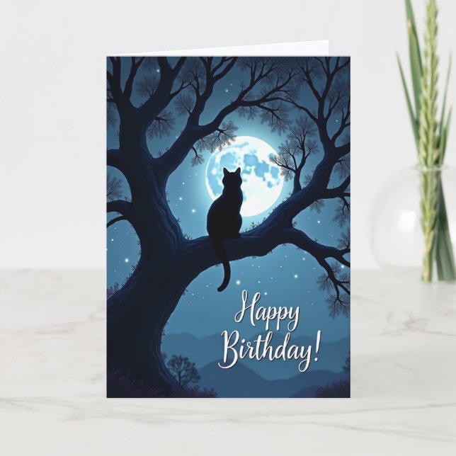 Moonlit Birthday Tree Card (Front)