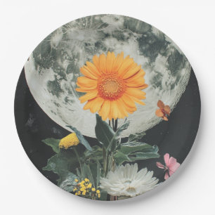 Moonlit Blooms Over Rustic Charm (2) Paper Plates