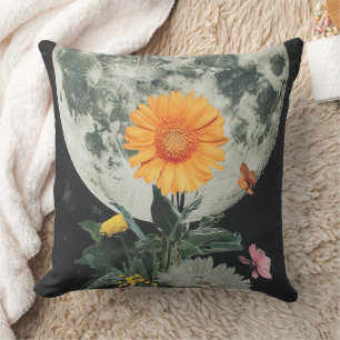 Moonlit Blooms Over Rustic Charm (2) Throw Pillow