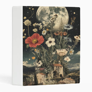 Moonlit Blooms Over Rustic Charm Mini Binder
