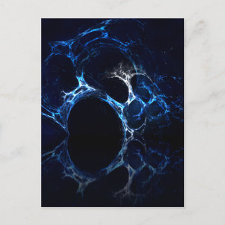 Moonlit Blue Cave Mouth, Fractal Art. Postcard