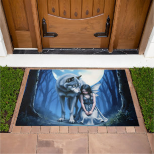 Moonlit Bond – The Wolf and the Gothic Fairy. Doormat