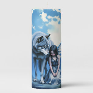 Moonlit Bond – The Wolf and the Gothic Fairy. Pillar Candle