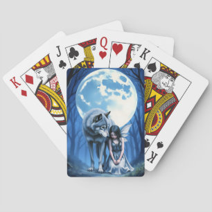 Moonlit Bond – The Wolf and the Gothic Fairy. Poker Cards