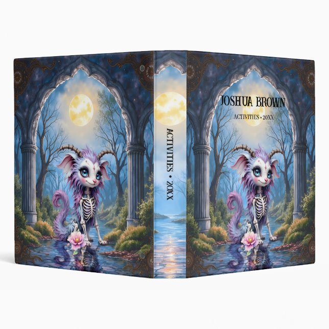 Moonlit Bones – Guardian of Forgotten Dreams. 3 Ring Binder (Background)