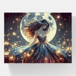Moonlit Butterfly Enchantress Fantasy Paperweight