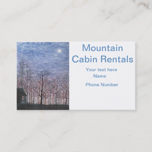 Moonlit Cabin in Winter Business Cards
