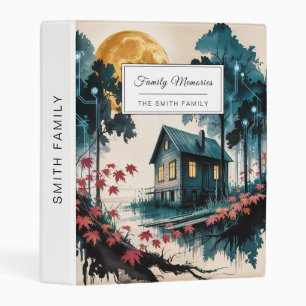 Moonlit Cabin Japanese Forest Art (1) Mini Binder