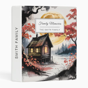 Moonlit Cabin Japanese Forest Art (7) Mini Binder