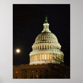 Moonlit Capital Dome Poster