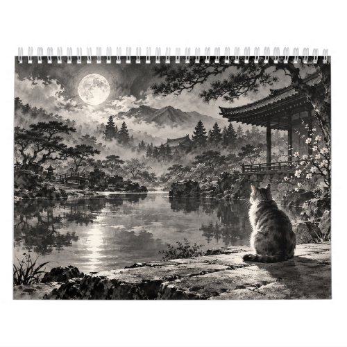 Moonlit Cats: Japan through the Seasons Calendar