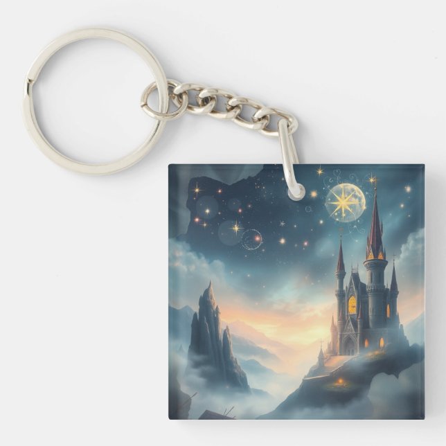  Moonlit Celestial Castle Keychain (Front)