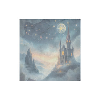 Moonlit Celestial Castle Stone Magnet