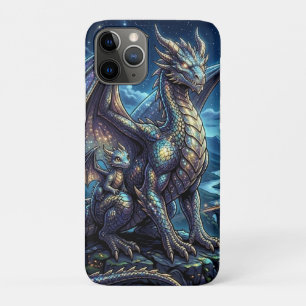 Moonlit Celestial Dragons and Castle iPhone 11 Pro Case
