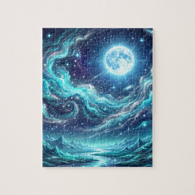 Moonlit Celestial Waves Jigsaw Puzzle (Vertical)