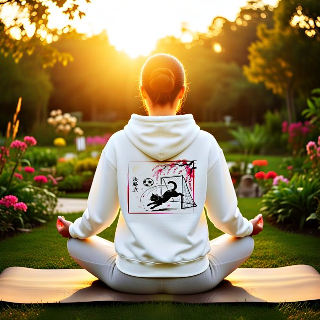 Moonlit Cherry Blossom Cat Soccer for japaness art Hoodie (Creator Uploaded)