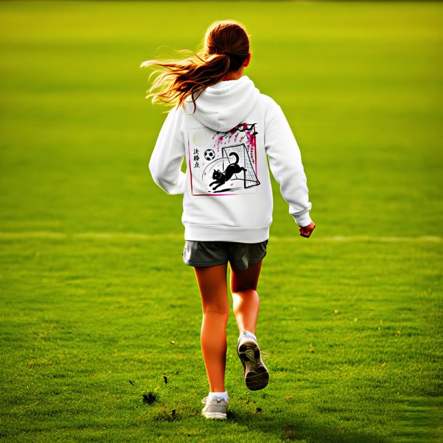 Moonlit Cherry Blossom Cat Soccer for japaness art Hoodie (Creator Uploaded)