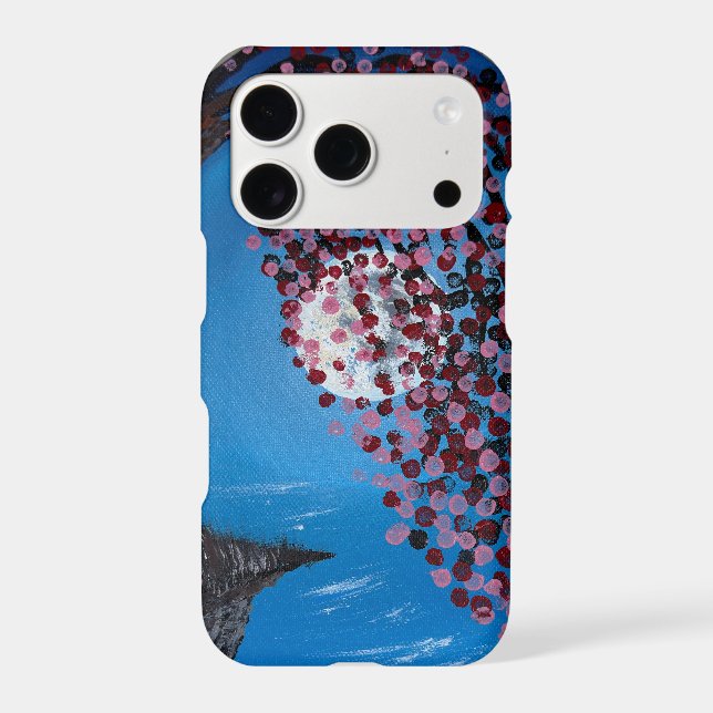     Moonlit Cherry Blossom - handmade artwork  iPhone Case (Back)