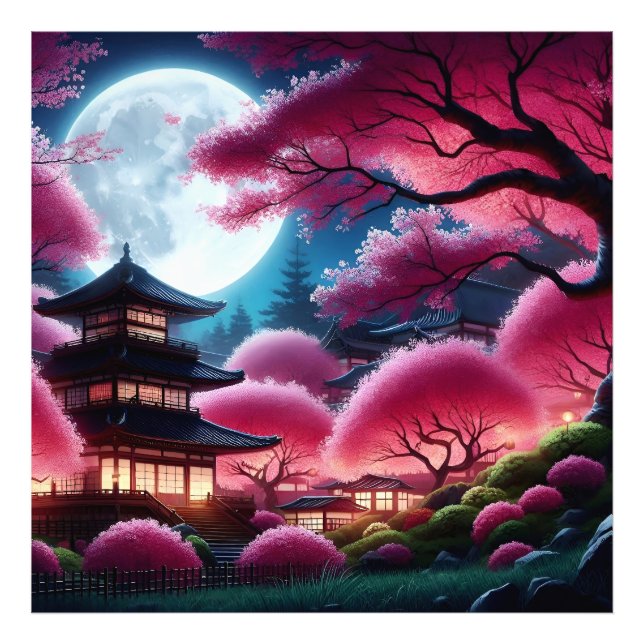 Moonlit Cherry Blossom Photo Print (Front)
