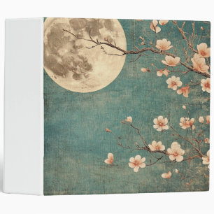 Moonlit Cherry Blossom Serenity 3 Ring Binder