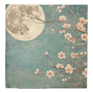 Moonlit Cherry Blossom Serenity Duvet Cover