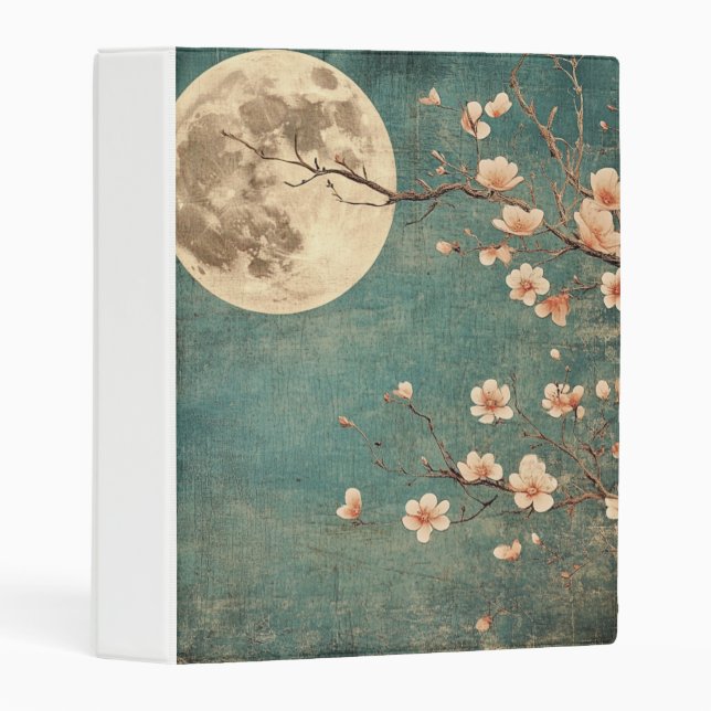 Moonlit Cherry Blossom Serenity Mini Binder (Front/Spine)