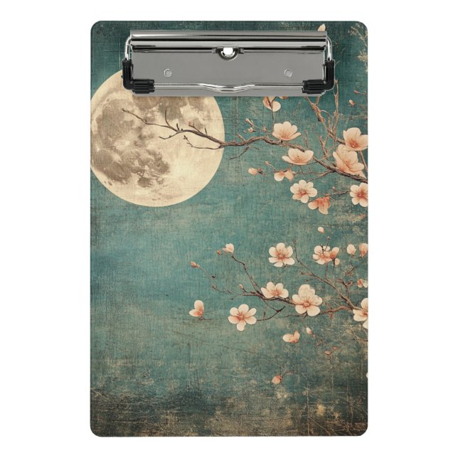 Moonlit Cherry Blossom Serenity Mini Clipboard (Front)