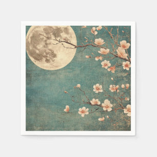 Moonlit Cherry Blossom Serenity Napkins