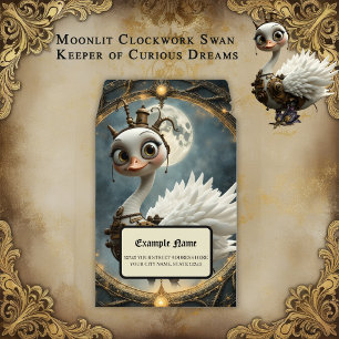 Moonlit Clockwork Swan – Keeper of Curious Dreams. Envelope Mailers