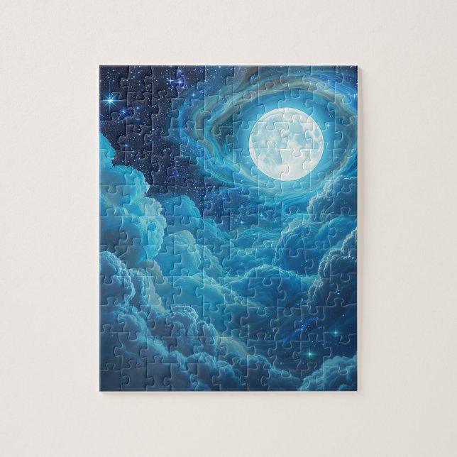 Moonlit Cloud Sky Jigsaw Puzzle (Vertical)